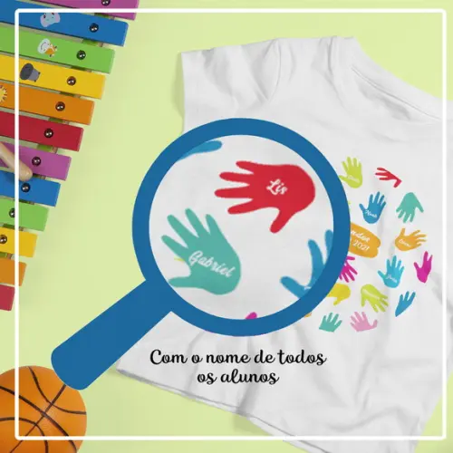 Camisa Formatura - Mãos Coloridas com Nomes