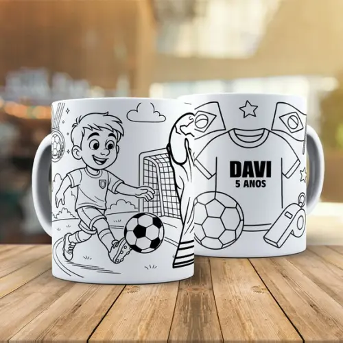 Caneca Colorir Brasil - Rumo ao Hexa