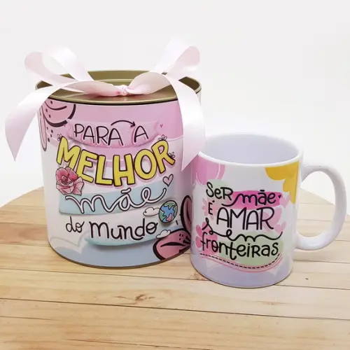 Caneca com Tubolata Dia das Mães - Ser Mãe é Amar
