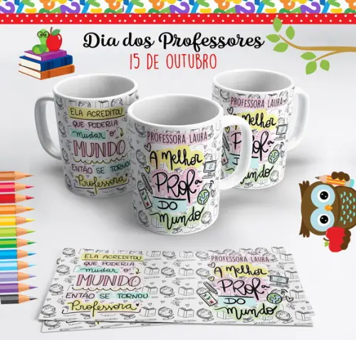 Caneca com Tubolata Dia dos Professores - Melhor Professora