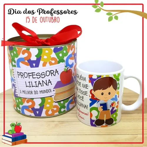 Caneca Com Tubolata Dia Dos Professores - Menino Abc