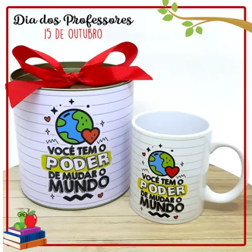 Caneca com Tubolata Dia dos Professores - Você Tem o Poder