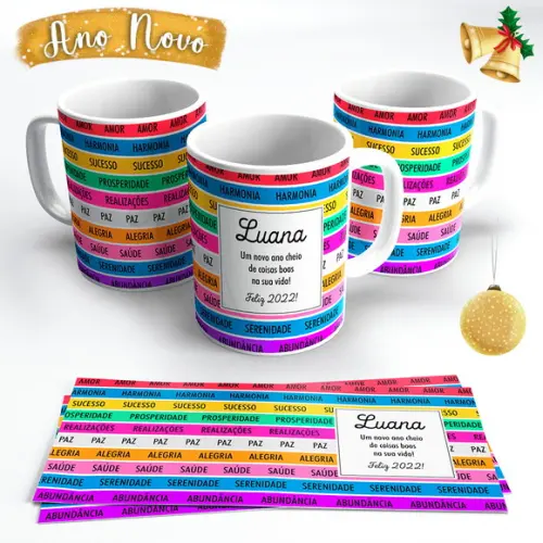 Caneca de Ano Novo - Desejos - Positividade