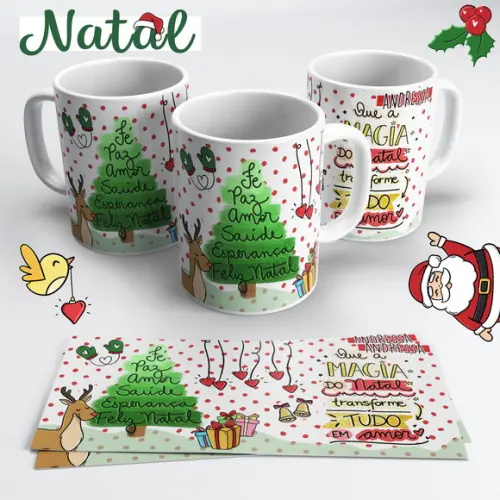 Caneca de Cerâmica Árvore de Natal