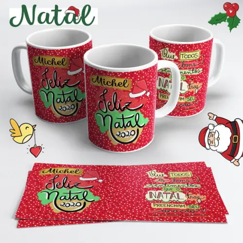 Caneca de Cerâmica Feliz Natal 2023