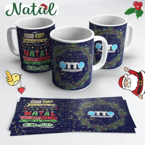 Caneca de Cerâmica Natal com Logo