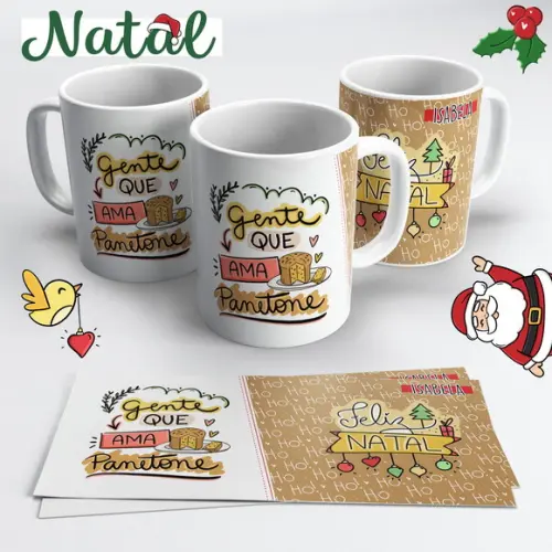 Caneca de Cerâmica Natal Panetone
