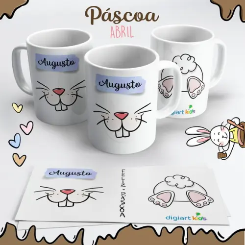Caneca de Cerâmica Páscoa Coelhinho Empresa