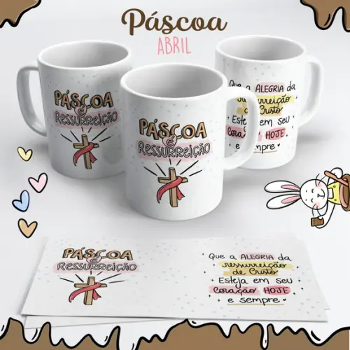 Caneca de Cerâmica Páscoa É Ressurreição