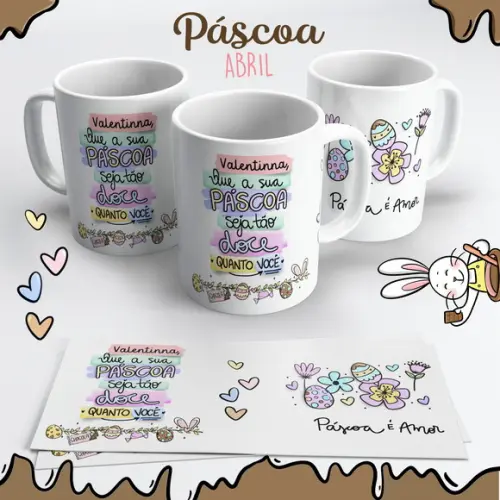 Caneca de Cerâmica Páscoa É Amor