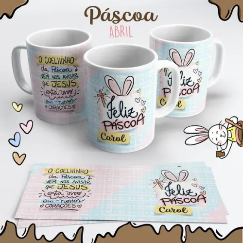 Caneca de Cerâmica Páscoa Jesus Está Vivo