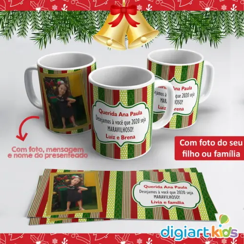 Caneca de Natal com Mensagem e Foto