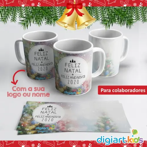 Caneca de Natal e Ano Novo para Empresa com Logo