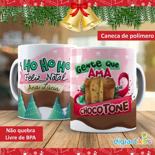 Caneca de Natal Gente Que Ama Chocotone