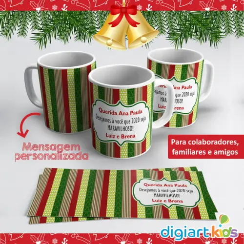 Caneca de Natal Listras