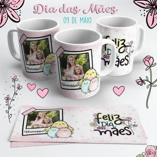 Caneca Dia das Mães com Foto - Feliz Dia das Mães