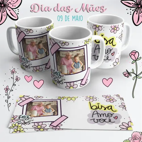 Caneca Dia das Mães com Foto - Bisa Amo Você
