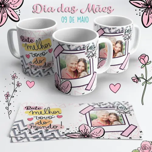 Caneca Dia das Mães com Foto - Melhor Vovó do Mundo