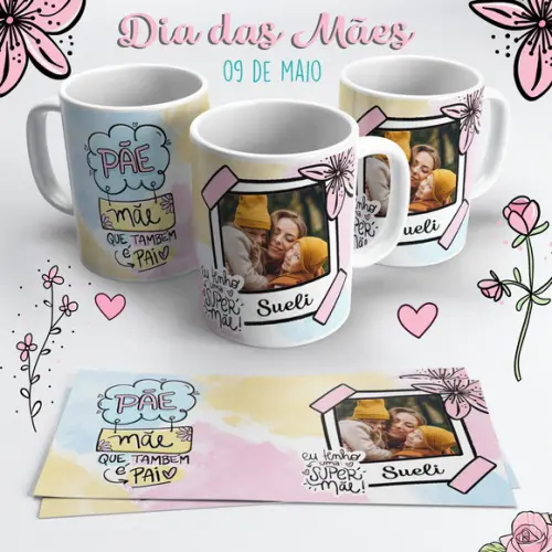 Caneca Dia das Mães com Foto - Pãe