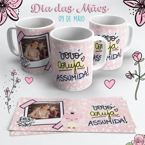 Caneca Dia das Mães com Foto - Vovó Coruja Assumida