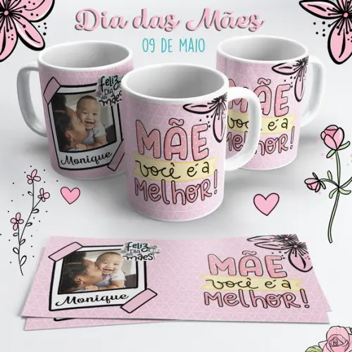 Caneca Dia das Mães com Foto -Mãe Você é a Melhor