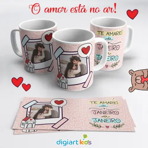 Caneca Dia dos Namorados com Foto Te Amarei de Janeiro a Jan