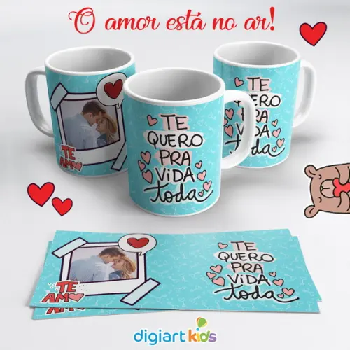 Caneca Dia dos Namorados com Foto Te Quero Para Vida Toda