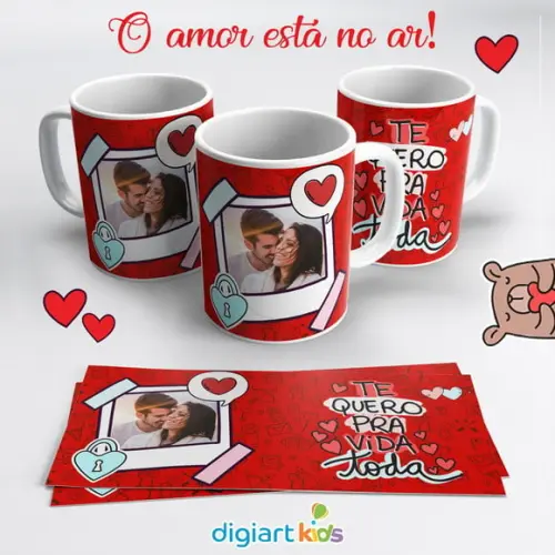 Caneca Dia dos Namorados com Foto Te Quero Para Vida Toda