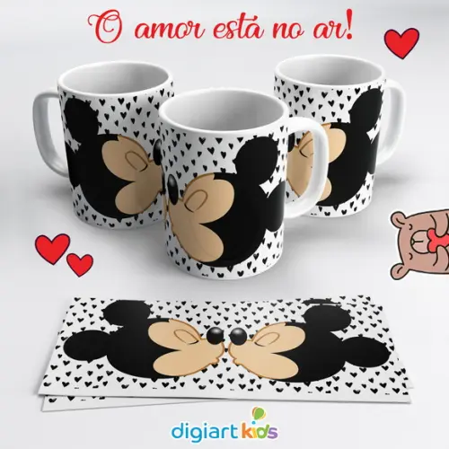 Caneca Dia dos Namorados Mickey e Mickey