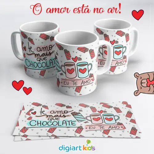 Caneca Dia dos Namorados Te Amo mais que Chocolate