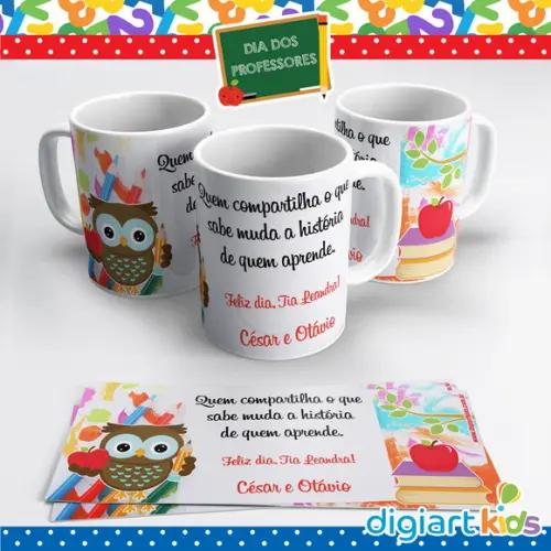 Caneca Dia dos Professores Coruja da Sabedoria