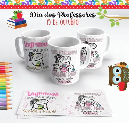 Caneca Dia dos Professores Flork Uso Exclusivo Professora