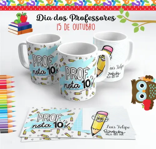 Caneca Dia dos Professores Professor Nota 10