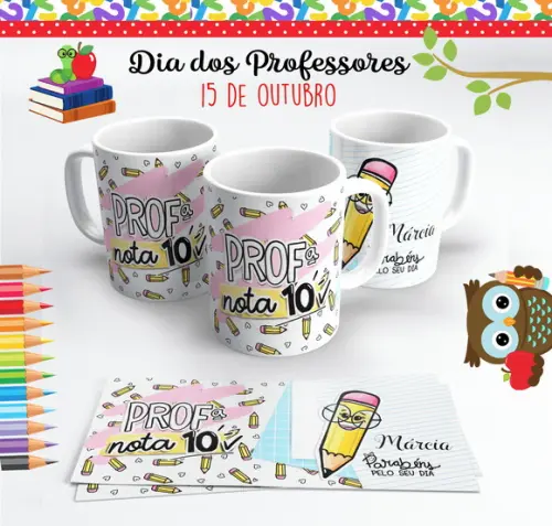 Caneca Dia dos Professores Professora Nota 10