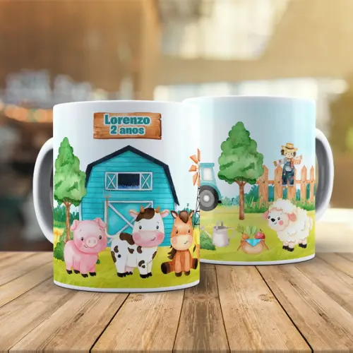 Caneca Fazendinha Aquarela