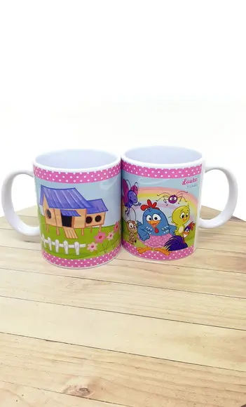 Caneca Galinha Pintadinha Rosa