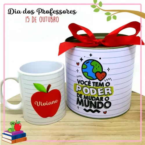 Caneca na Tubolata Dia dos Professores Gente Que Ama Ensinar