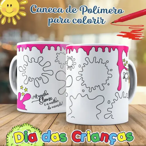 Caneca para Colorir Dia das Crianças