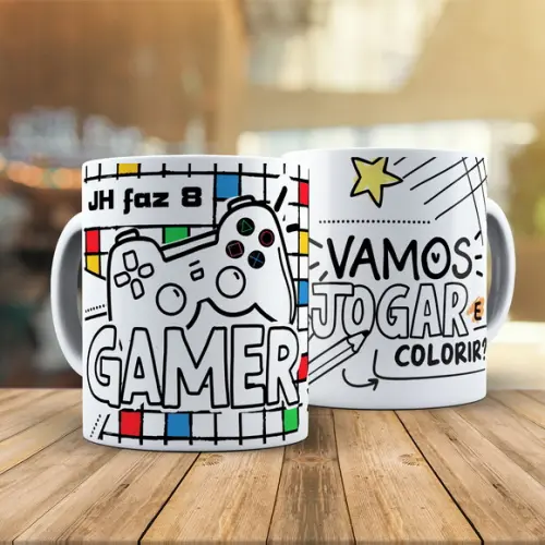 Caneca para Colorir Gamer