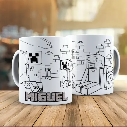 Caneca para Colorir Minecraft