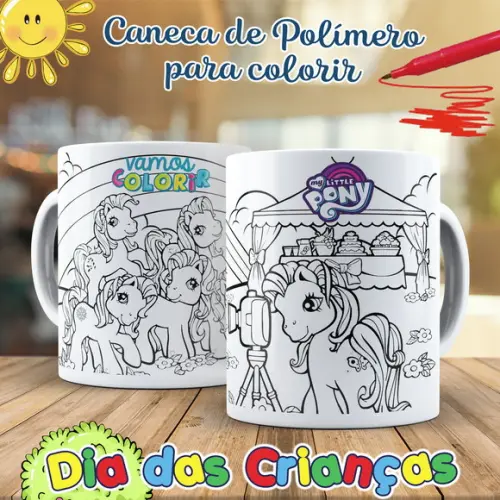 Caneca para Colorir My Little Pony