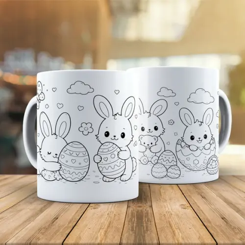 Caneca para Colorir Páscoa
