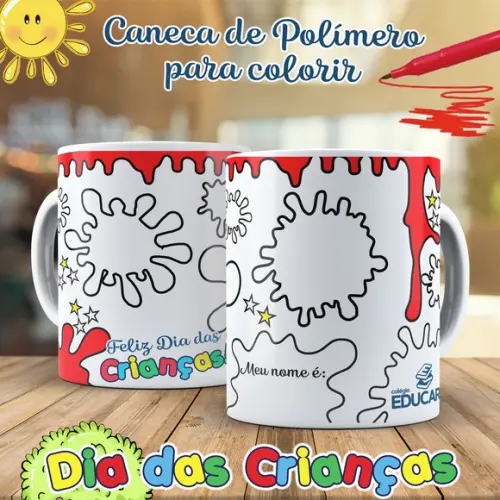 Caneca para Colorir Slime