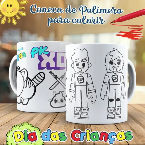 Caneca para Colorir Pk Xd