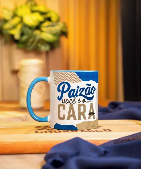 Caneca Personalizada Dia dos Pais Alça Colorida