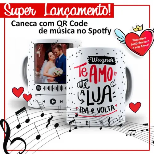 Caneca QR Code Dia dos Namorados - Te Amo até a Lua