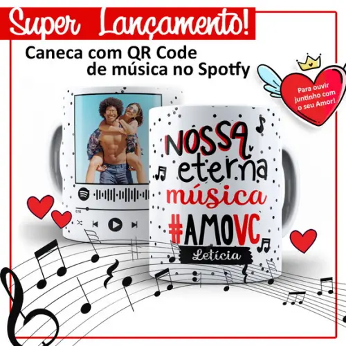 Caneca QR Code Dia dos Namorados com Foto
