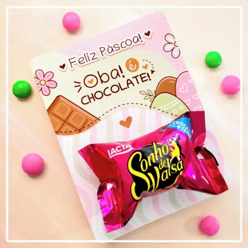 Cartão com Bombom Páscoa Oba Chocolate