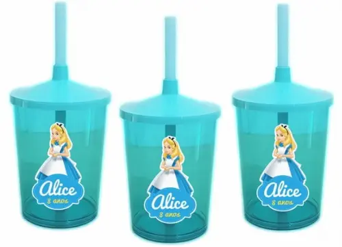 Copo Com Canudo Alice