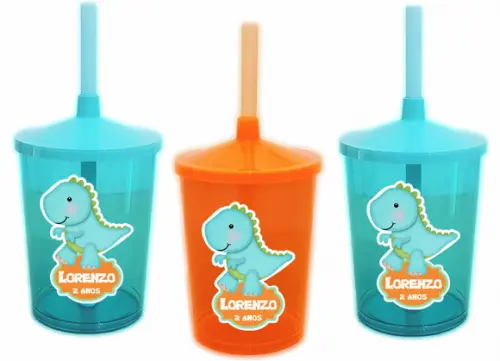 Copo Com Canudo Dinossauro Baby